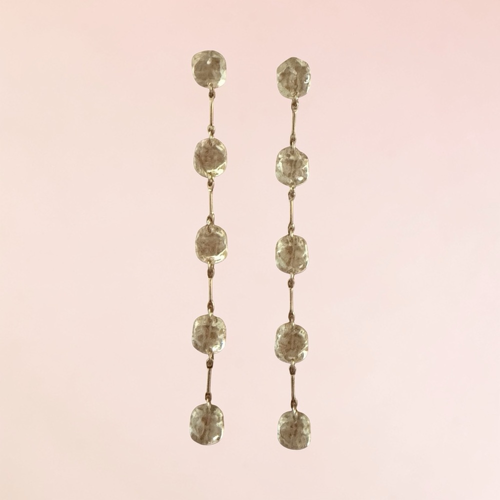Delicate Gold-Tone Linear Drop Earrings